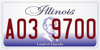 IL license plate A039700