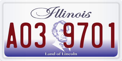 IL license plate A039701