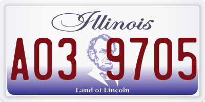 IL license plate A039705