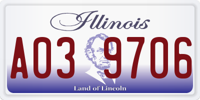 IL license plate A039706