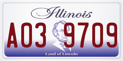 IL license plate A039709