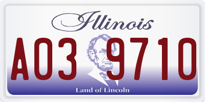 IL license plate A039710