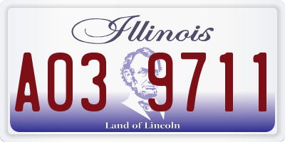 IL license plate A039711