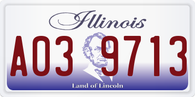 IL license plate A039713