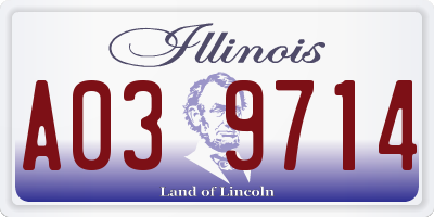 IL license plate A039714