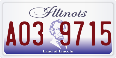 IL license plate A039715