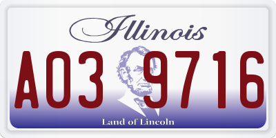 IL license plate A039716