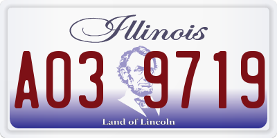 IL license plate A039719