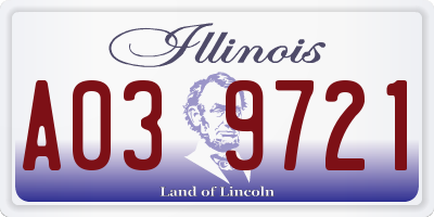 IL license plate A039721