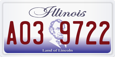 IL license plate A039722
