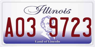 IL license plate A039723