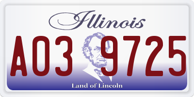 IL license plate A039725