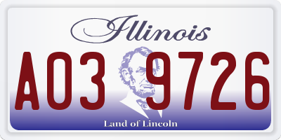 IL license plate A039726