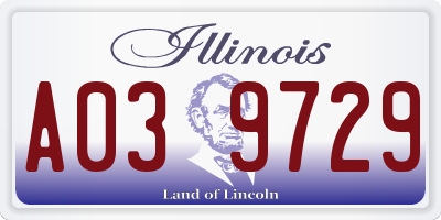 IL license plate A039729