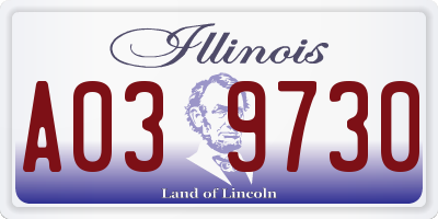 IL license plate A039730