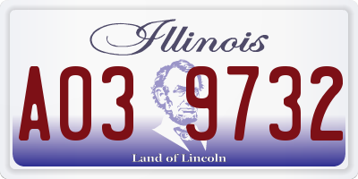 IL license plate A039732