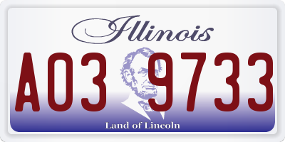 IL license plate A039733