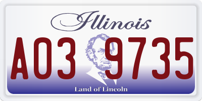 IL license plate A039735
