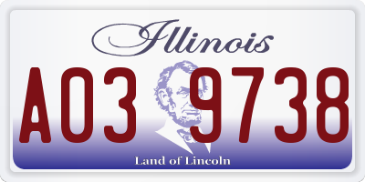 IL license plate A039738