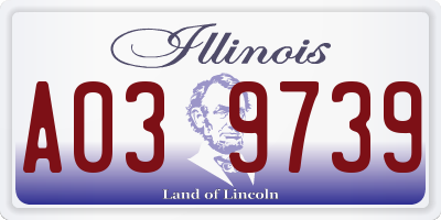 IL license plate A039739