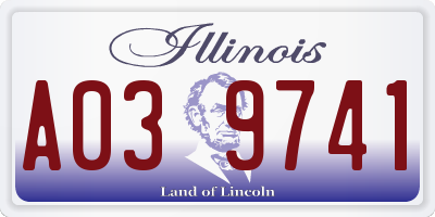 IL license plate A039741