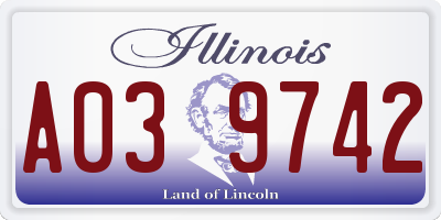 IL license plate A039742