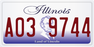IL license plate A039744