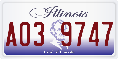 IL license plate A039747