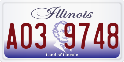 IL license plate A039748
