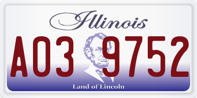 IL license plate A039752