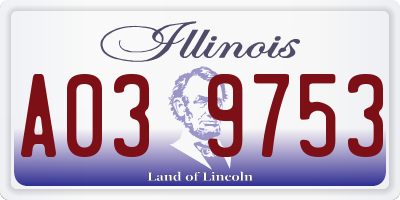 IL license plate A039753