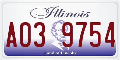 IL license plate A039754