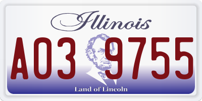 IL license plate A039755
