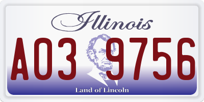IL license plate A039756