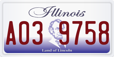 IL license plate A039758
