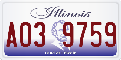 IL license plate A039759