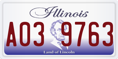 IL license plate A039763
