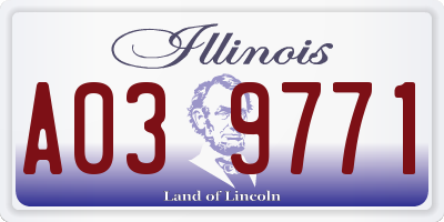 IL license plate A039771