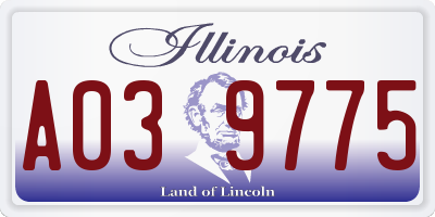 IL license plate A039775
