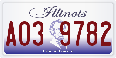 IL license plate A039782
