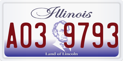 IL license plate A039793