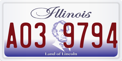 IL license plate A039794