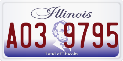 IL license plate A039795
