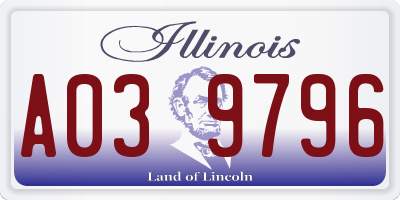 IL license plate A039796