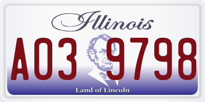 IL license plate A039798