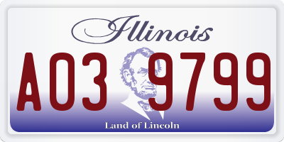 IL license plate A039799