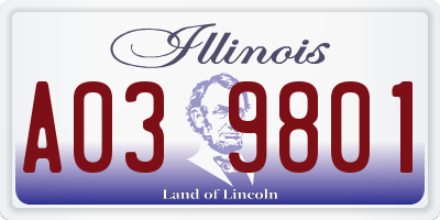 IL license plate A039801