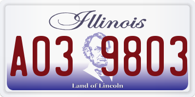 IL license plate A039803