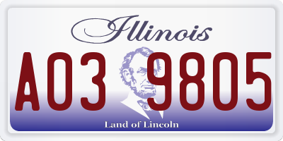 IL license plate A039805