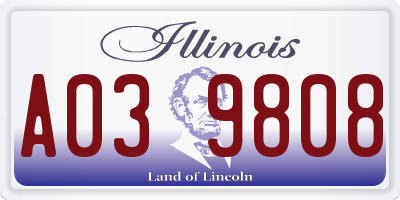 IL license plate A039808